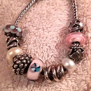 COPY - Authentic set of 2 white Pearl Trollbeads ONLY